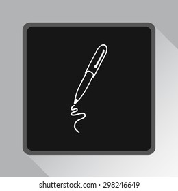Pen sign icon, vector illustration. Flat design style 