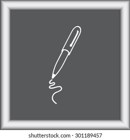 Pen sign icon, vector illustration. Flat design style 
