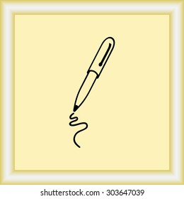 Pen sign icon, vector illustration. Flat design style 