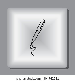 Pen sign icon, vector illustration. Flat design style 