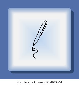 Pen sign icon, vector illustration. Flat design style 