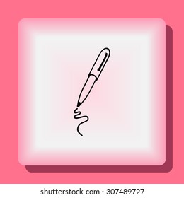 Pen sign icon, vector illustration. Flat design style 