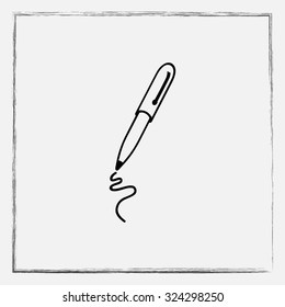 Pen sign icon, vector illustration. Flat design style 