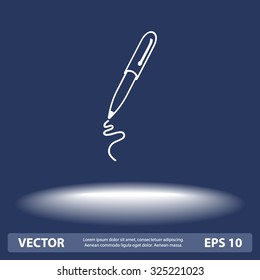 Pen sign icon, vector illustration. Flat design style 