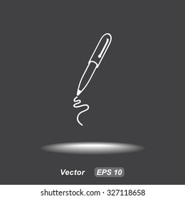 Pen sign icon, vector illustration. Flat design style 