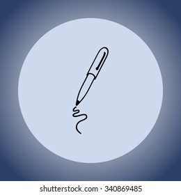 Pen sign icon, vector illustration. Flat design style 