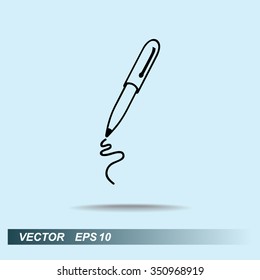 Pen sign icon, vector illustration. Flat design style 
