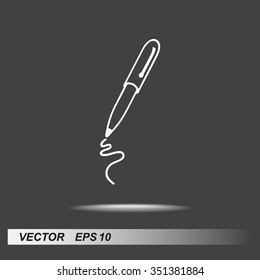 Pen sign icon, vector illustration. Flat design style 