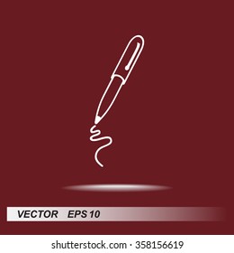 Pen sign icon, vector illustration. Flat design style 