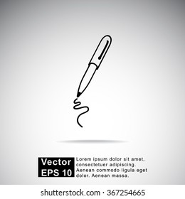 Pen sign icon, vector illustration. Flat design style 