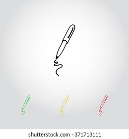 Pen sign icon, vector illustration. Flat design style 
