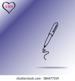 Pen sign icon, vector illustration. Flat design style 