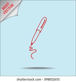 Pen sign icon, vector illustration. Flat design style 