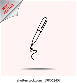 Pen sign icon, vector illustration. Flat design style 
