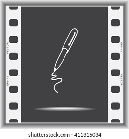 Pen sign icon, vector illustration. Flat design style 