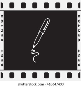Pen sign icon, vector illustration. Flat design style 