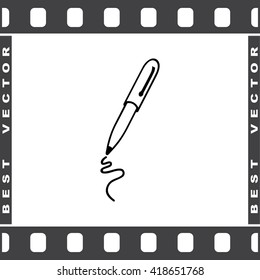 Pen sign icon, vector illustration. Flat design style 