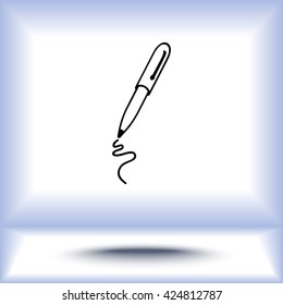 Pen sign icon, vector illustration. Flat design style 