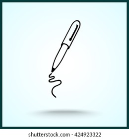 Pen sign icon, vector illustration. Flat design style 