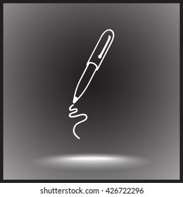 Pen sign icon, vector illustration. Flat design style 