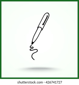 Pen sign icon, vector illustration. Flat design style 