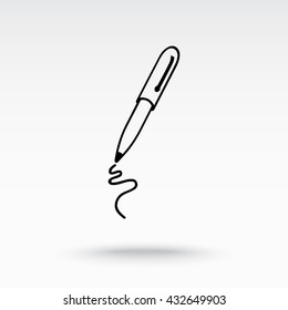 Pen sign icon, vector illustration. Flat design style 