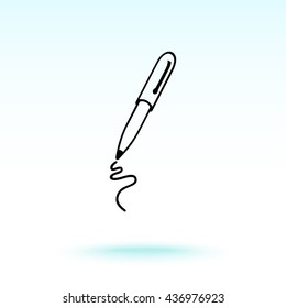Pen sign icon, vector illustration. Flat design style 