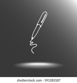 Pen sign icon, vector illustration. Flat design style 