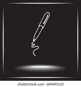 Pen sign icon, vector illustration. Flat design style 