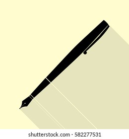 Pen sign illustration. Flat style black icon on white.