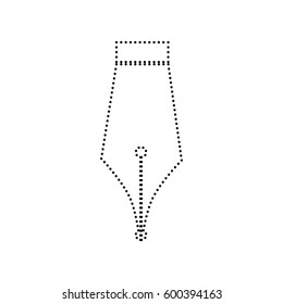 Pen sign illustration. Vector. Black dotted icon on white background. Isolated.