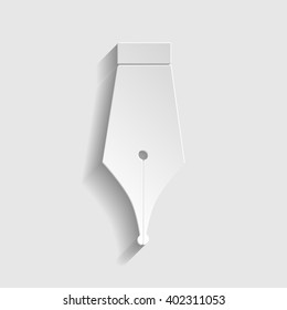 Pen sign. Paper style icon