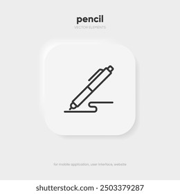 Pen sign, pencil icon, write symbol on isolated white background