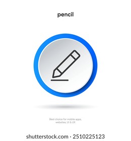 Pen sign, pencil icon, write symbol on isolated white background