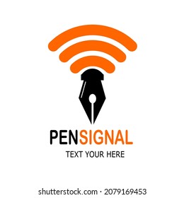 pen signal vector logo template illustration.This logo suitable for business