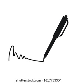 Pen signature icon for apps and websites