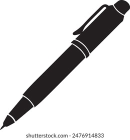 Pen Silhouette. Pen Icon Vector Illustration Isolated On white background. Pen vector icon.