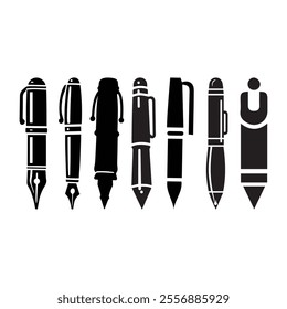 pen silhouette. pen icon vector illustration isolated on white background. pen vector icon.