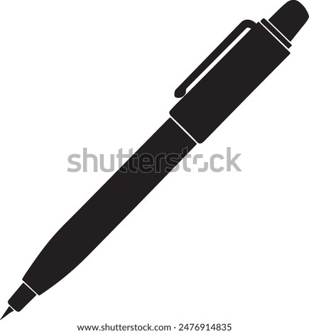 Pen Silhouette. Pen Icon Vector Illustration Isolated On white background. Pen vector icon.