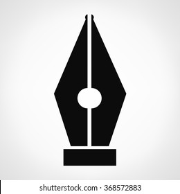 Pen silhouette. Vector old ink pen nibs.
