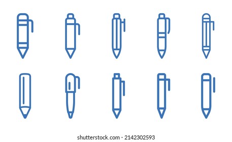 Pen einfache Icon Set Liner Design. Vektorgrafik