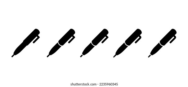Juego de iconos simple de la pluma. Colección de símbolos de la pluma. Ilustración vectorial.	
