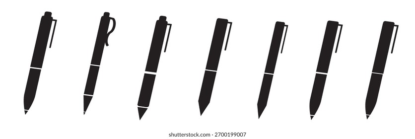Pen simple icon set. Pen symbol collection. Vector illustration