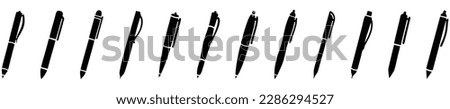 Pen simple icon set. Pen symbol collection. Vector illustration