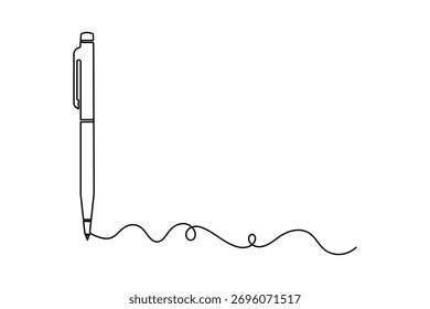 Diseño de arte de una sola línea de pluma con fondo blanco