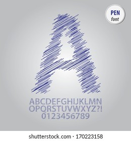 Pen Sketch Alphabet and Digit Vector