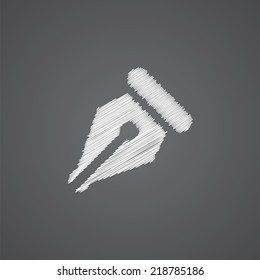 pen sketch logo doodle icon isolated on dark background 