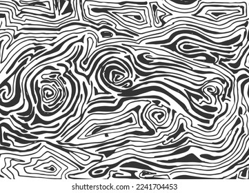 Rentabilidad texturizada de la corteza del árbol de boquilla. Color negro de fondo rayado con fondo blanco. Pintura vectorial de fondo texturada de piel de árbol de madera.