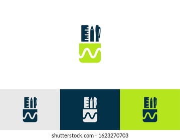 pen stander flat icon vector - ui icon vector