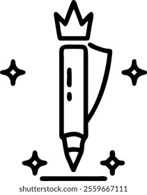 A pen standing upright on white background with holographic growth charts and handshake icons leaving copy space. concept as Close up shot of a pen standing vertically against a white background. Arou